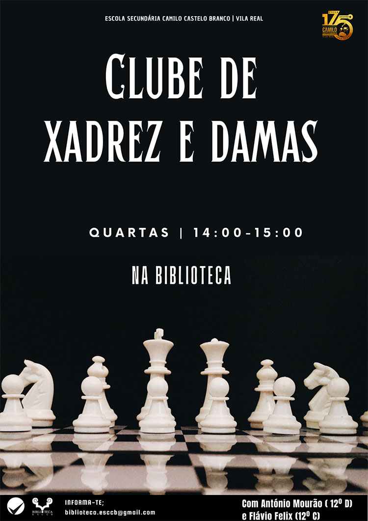 Clube de Xadrez e Damas – Divulgação – Escola Secundária Camilo